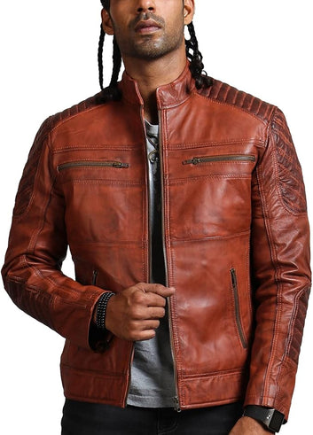 Brown Bomber Leather Jacket