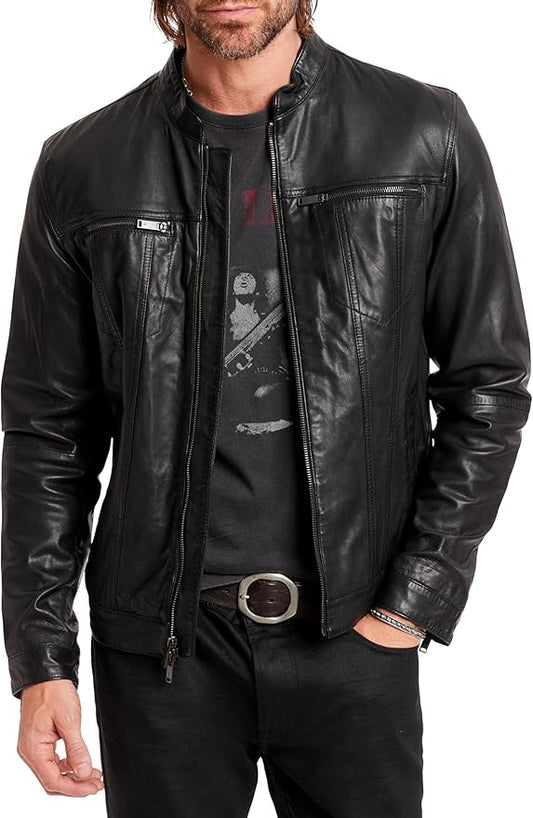 Leather Bomber Jacket Bomia Ma-1 Black